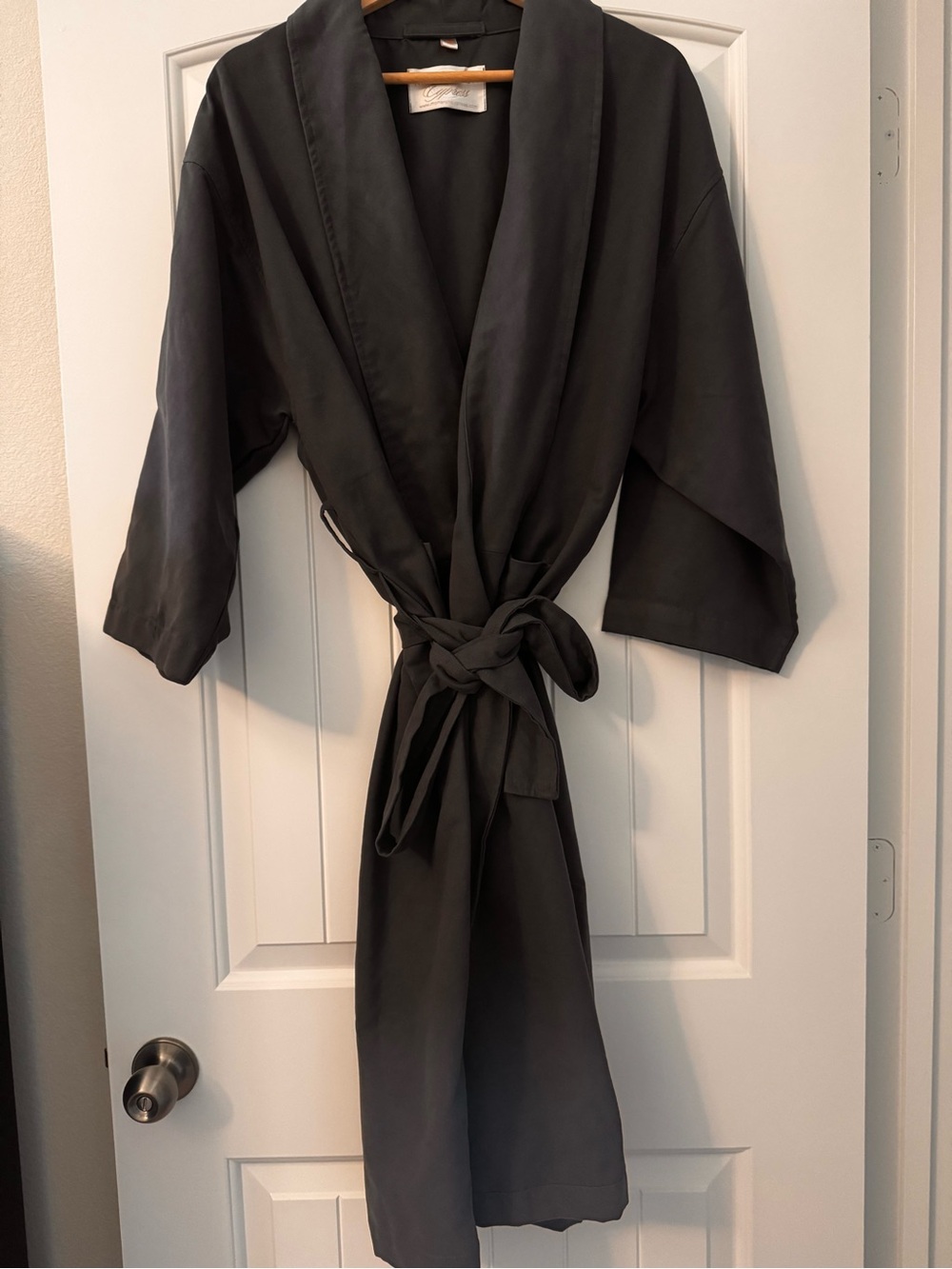 Monarch Cypress Luxury Chamois Microfiber Kimono Robe (Charcoal Gray)